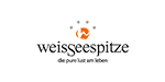 Auf weißem Hintergrund ist ein Logo für die Weisseesspitze abgebildet.