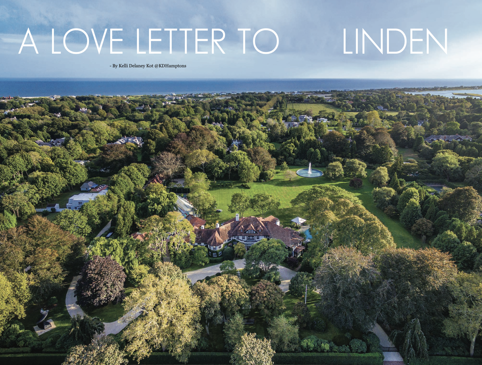 An aerial view of a large house in linden