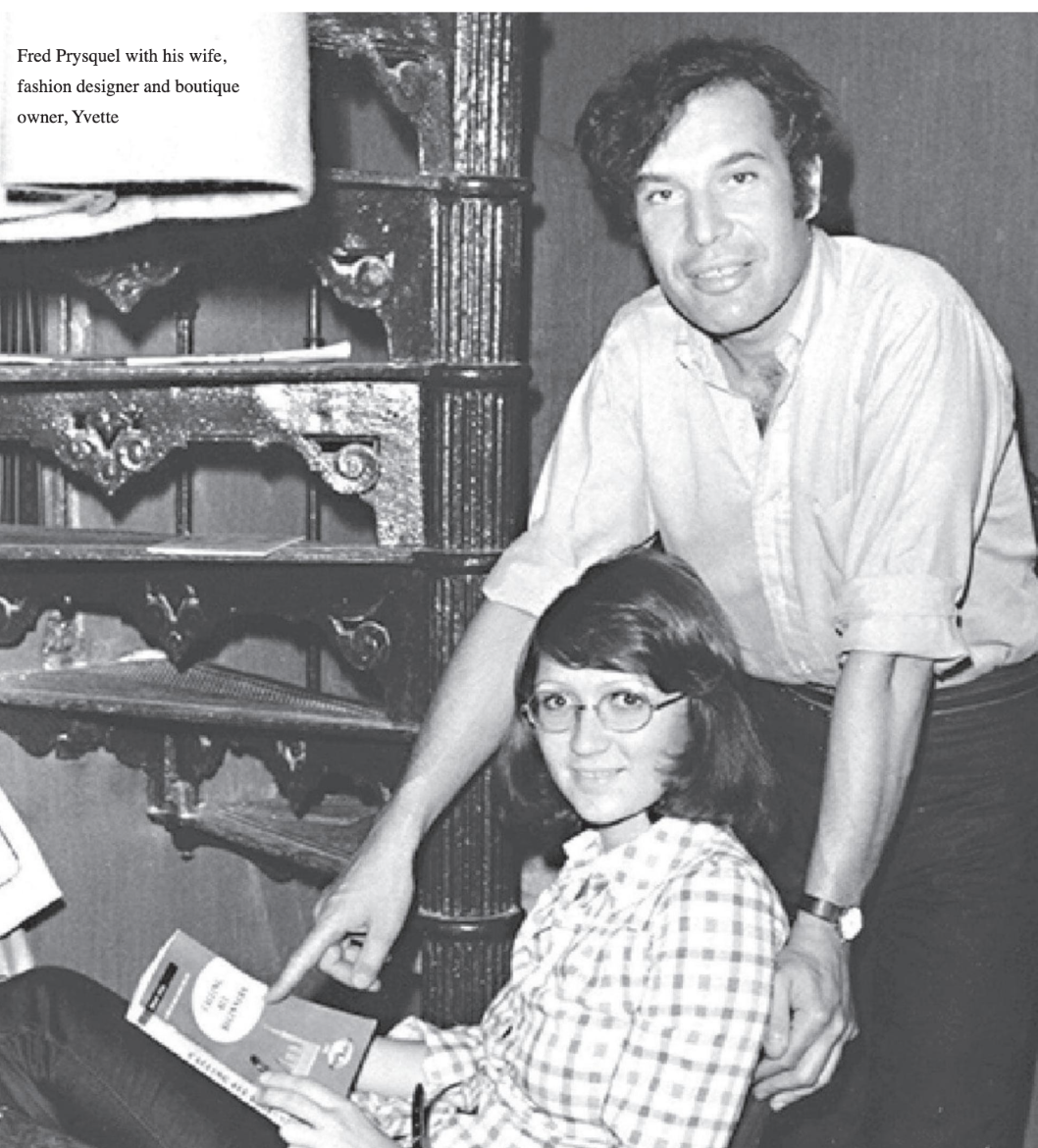 A black and white photo of a man and a woman