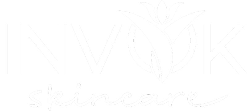 A logo for invok pharmaceutical with a flower on a brown background