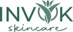 A logo for Invok skincare with a flower in the middle.