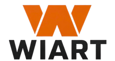 Logotipo da WIART com um W estilizado em laranja acima da marca denominativa preta.