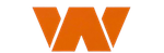 Logotipo estilizado em laranja com a letra W sobre fundo branco.