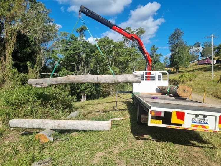 A Truck With a Crane on the Back of It — BS Crane Truck and Trailer Hire In Long Flat, QLD