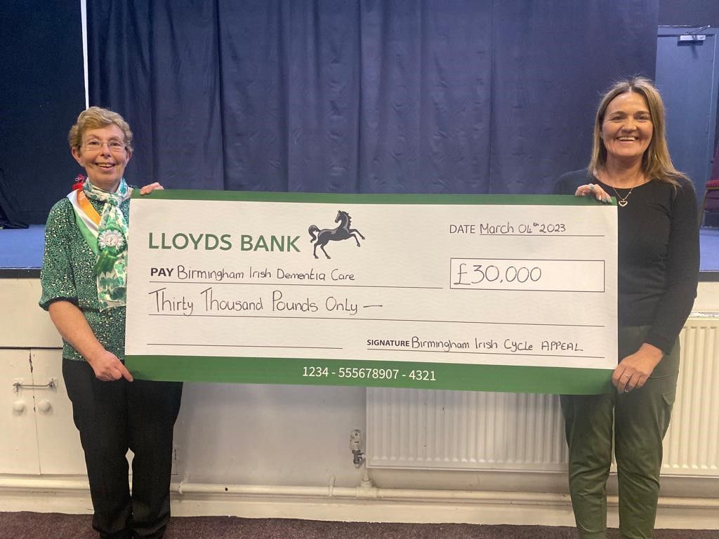 Birmingham Irish Cycle Appeal present £30k cheque