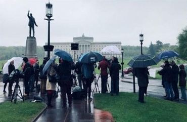 Reporters at Irish-UK post-Brexit reciprocal rights agreement