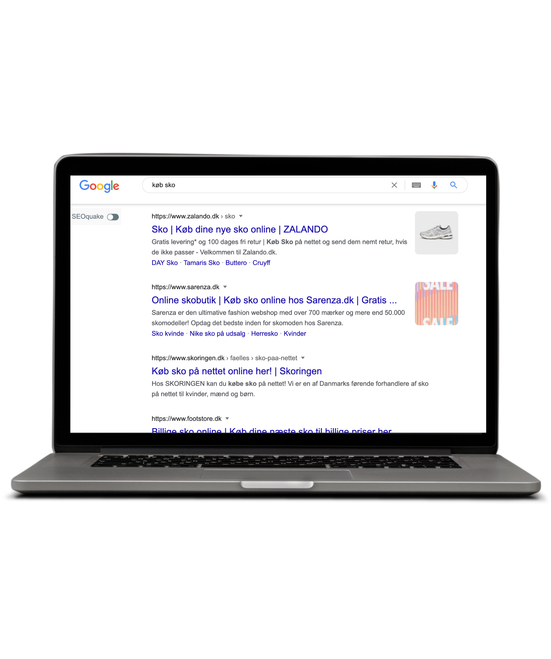 en bærbar computer er åben for en google-søgeside