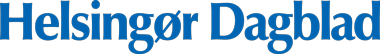 a blue and white logo for helsingør dagblad