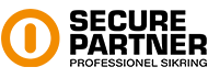 logoet for secure partner professionel sikring er orange og sort.