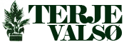 et logo for en virksomhed kaldet terje valsø med en plante i en potte.