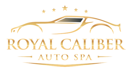 Gold logo featuring a car outline above the text