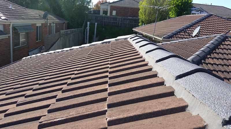 detail from restored brown roof