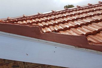 close up of roof edge