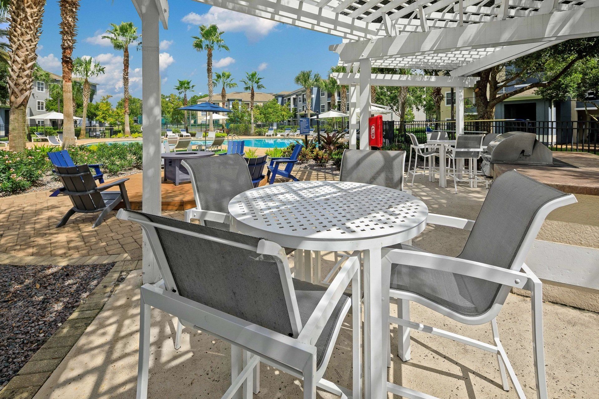 Poolside lounge area at Mezza.