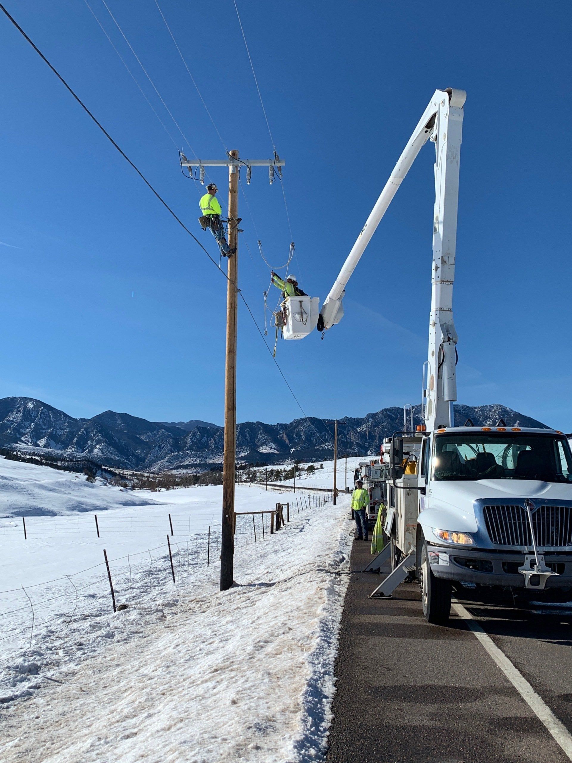 Fixing Tower Line With Car — Pueblo, CO —  Main Electric