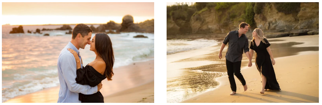 A man and a woman are kissing on the beach.