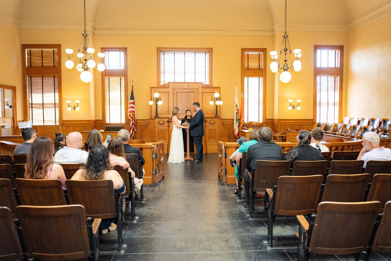 Historic courtroom in Santa Ana A bride and groom are getting married at the reserved historic courtroom in Santa Ana.