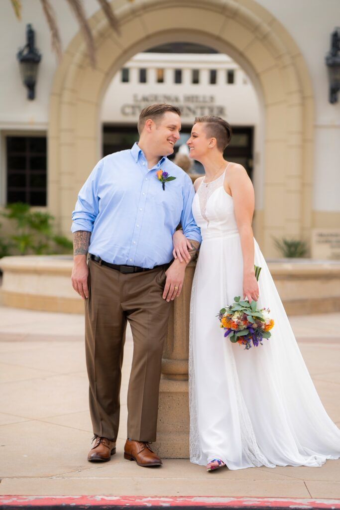 Los Angeles courthouse wedding portraits