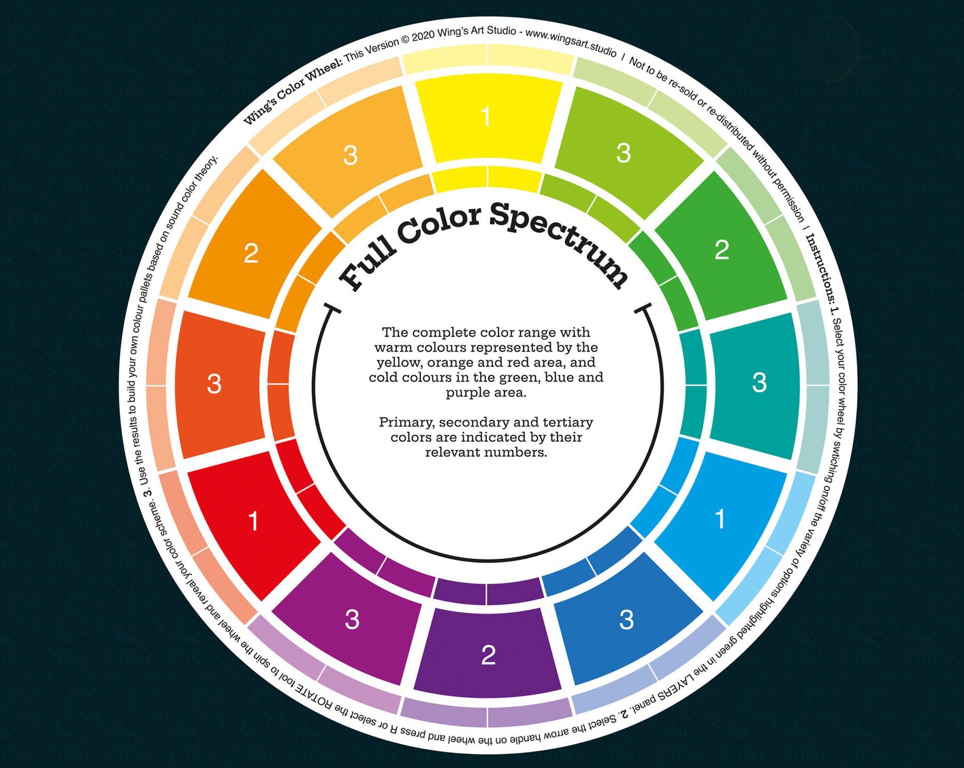 Color Palette for Family Outfits A full color spectrum is shown on a black background