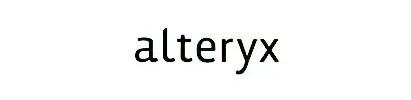 Alteryx is written in black on a white background