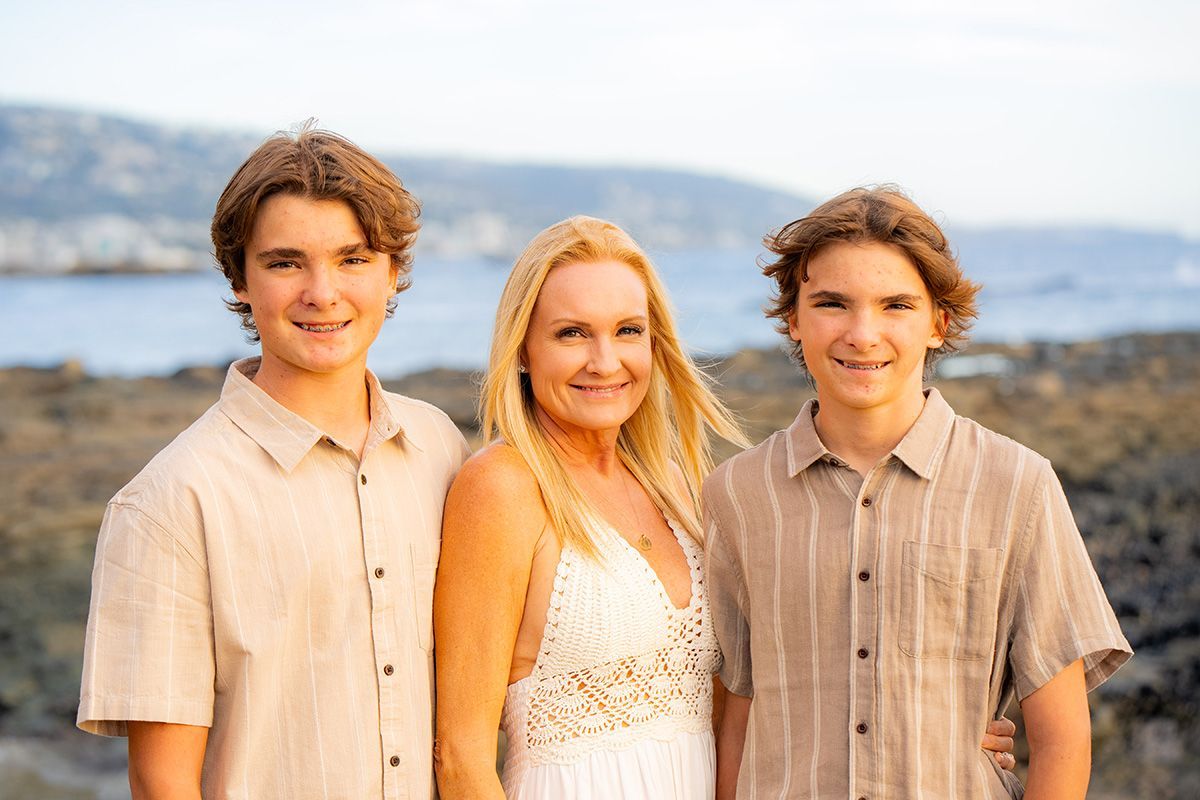 photo of family before retouching stray hairs and skin blemishes
