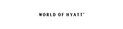 The world of hyatt logo is on a white background.