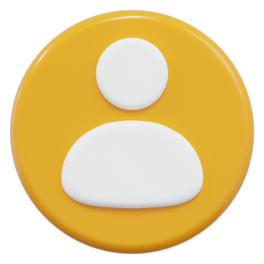 A yellow circle with a white person icon inside of it.