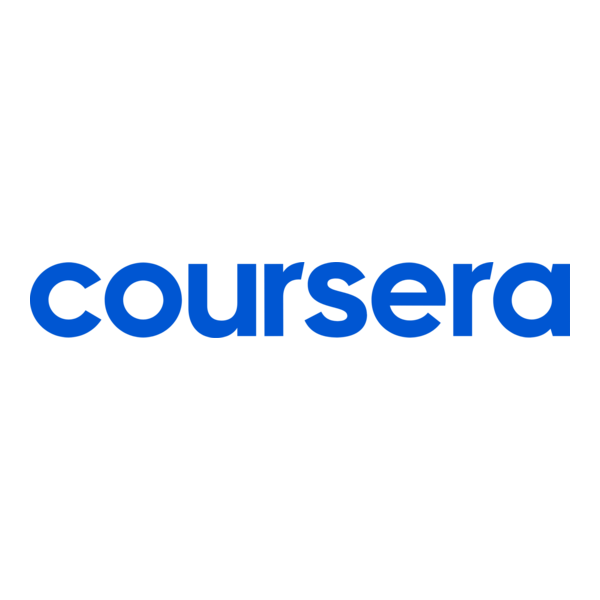 Coursera logo: blue text on white background.