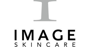 the logo for image skincare is black and white .