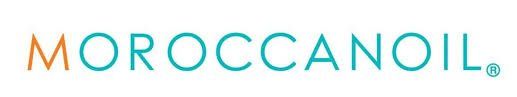 the word moroccanoil is written in blue and orange on a white background .