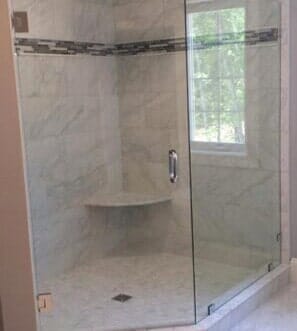 Shower area with glass door - Glass Services in Pelham, NH