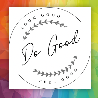 A logo that says look good do good feel good