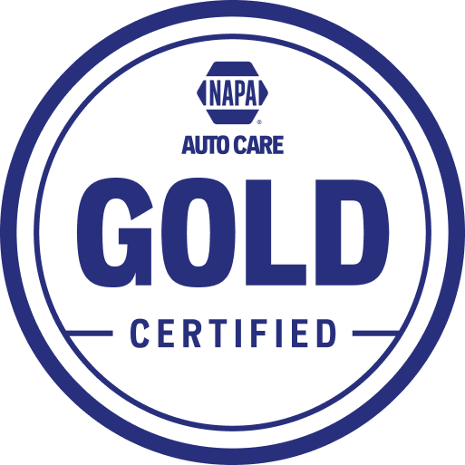 A napa auto care gold certified logo on a white background | Ode Auto Repair & Tire