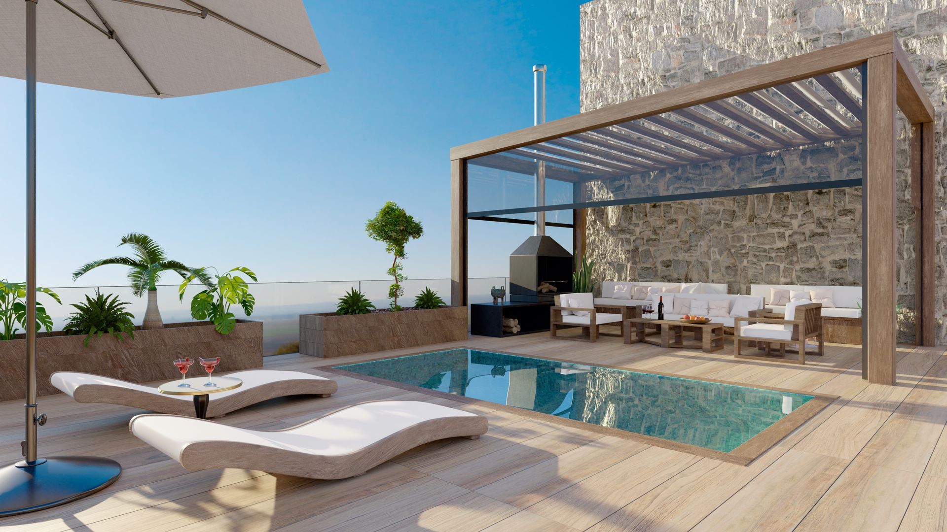 Elite Outdoor Living Solutions is installing a custom swimming pool with a waterfall in Oklahoma City.