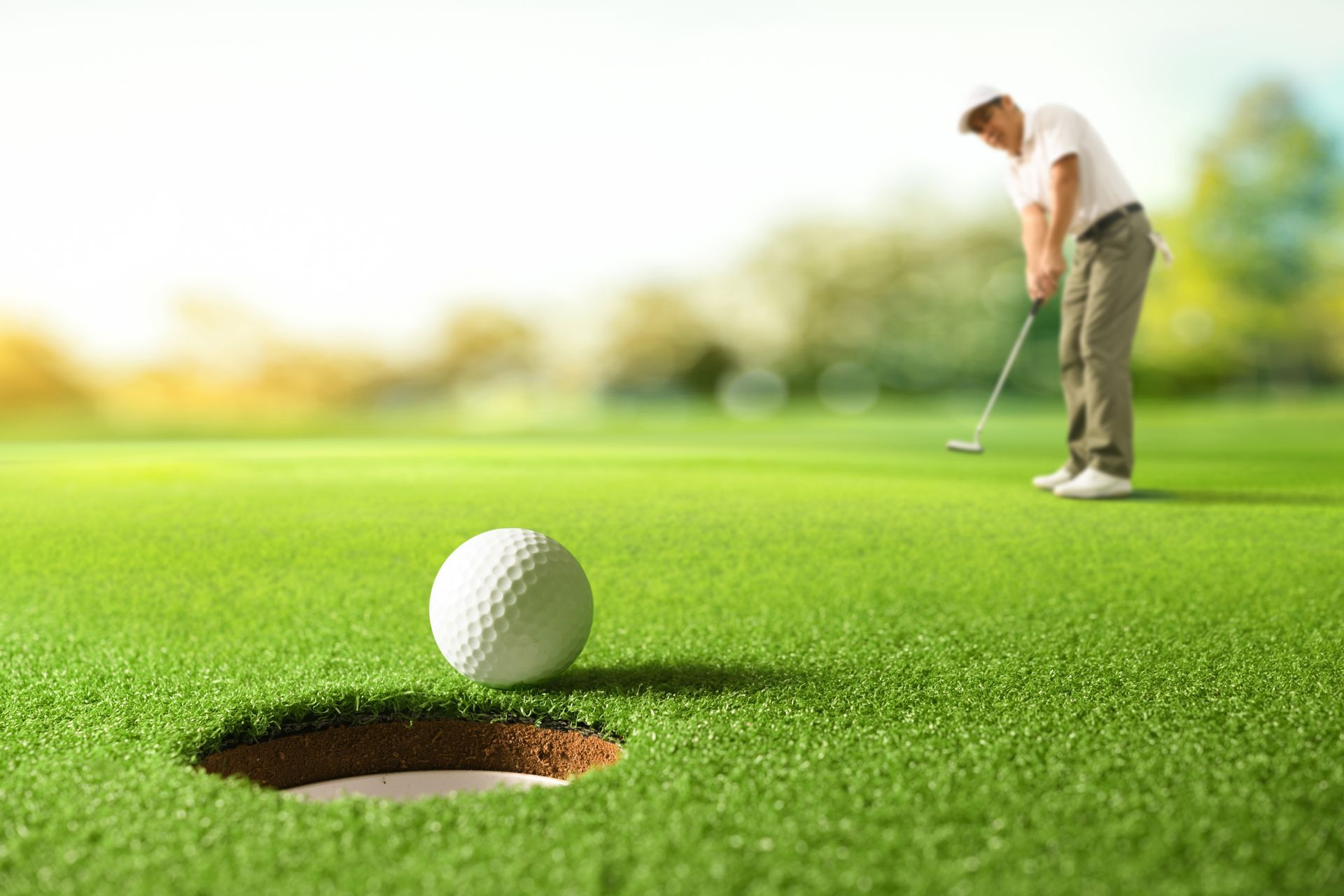 Elite Outdoor Living Solutions is installing artificial golf turf for a putting green in Oklahoma City.