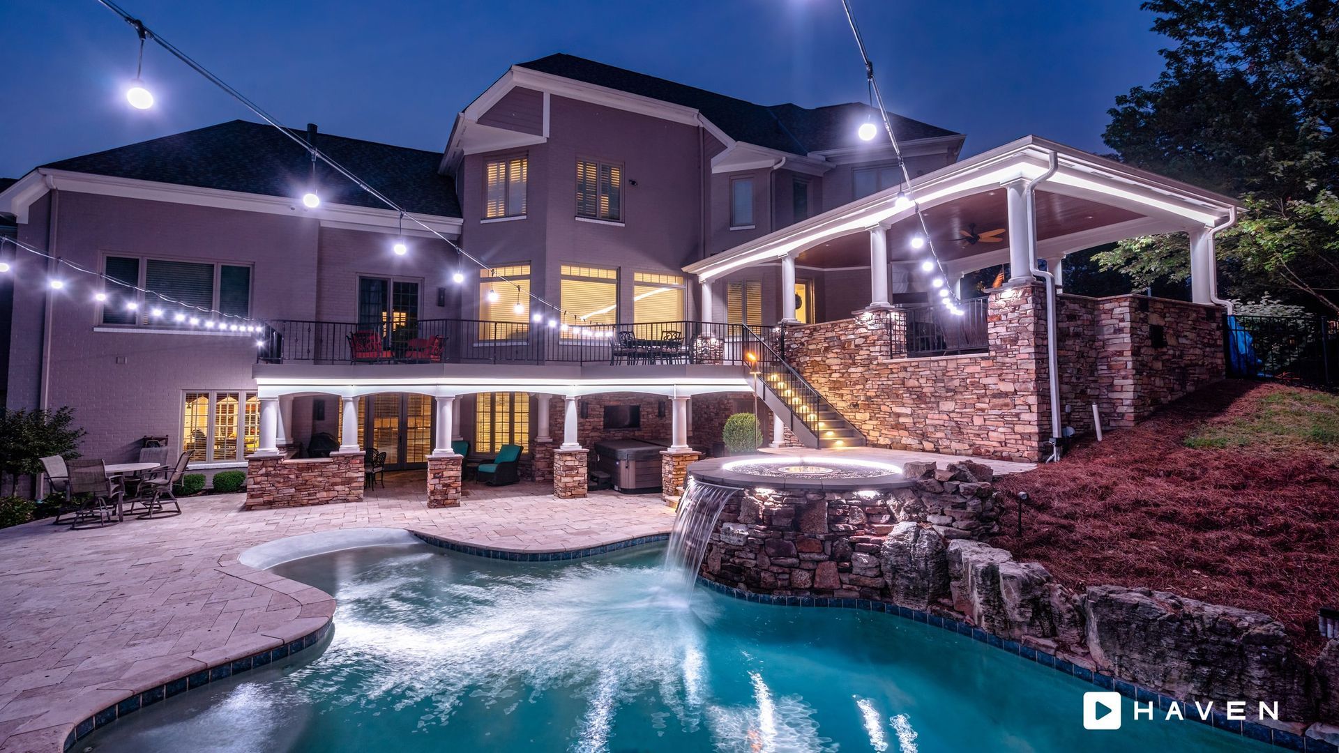 Elite Outdoor Living Solutions is installing a custom swimming pool with a waterfall in Oklahoma City.