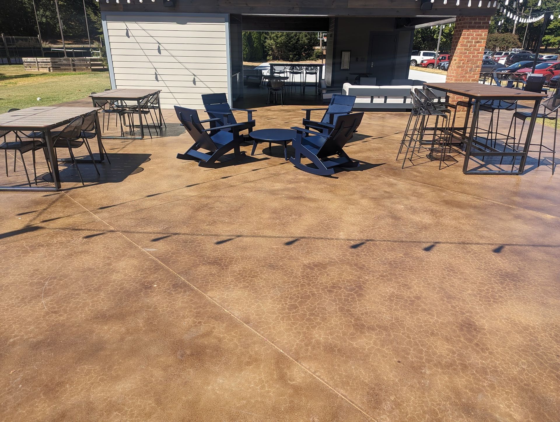 Elite Outdoor Living Solutions is installing a concrete patio for a commercial space in Crown Heights, OKC.