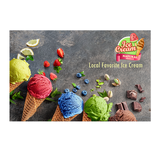 There are many different flavors of ice cream on the table.