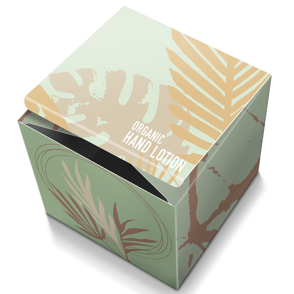 A box that says organic hand lotion on it