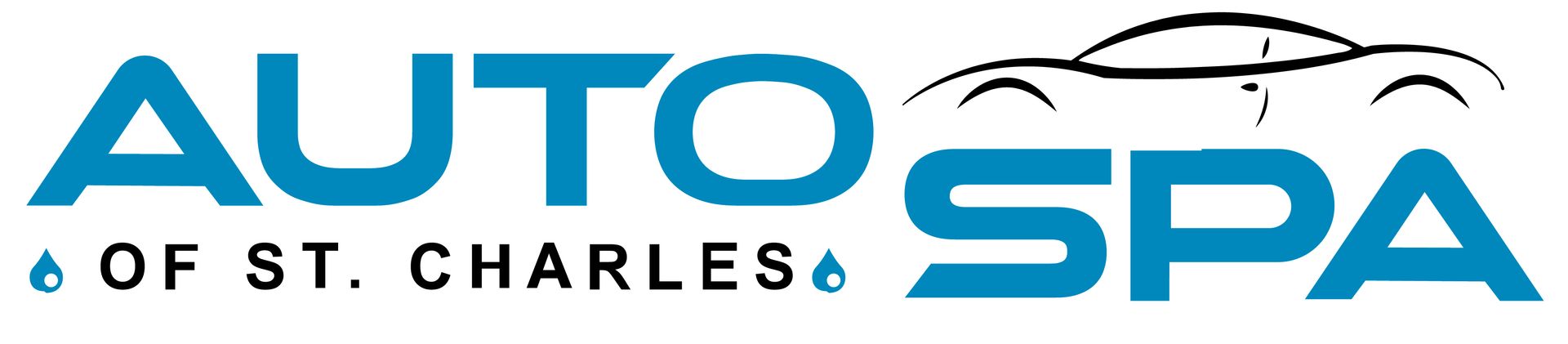 Logo for Auto Spa of St. Charles; features teal text and a car outline.