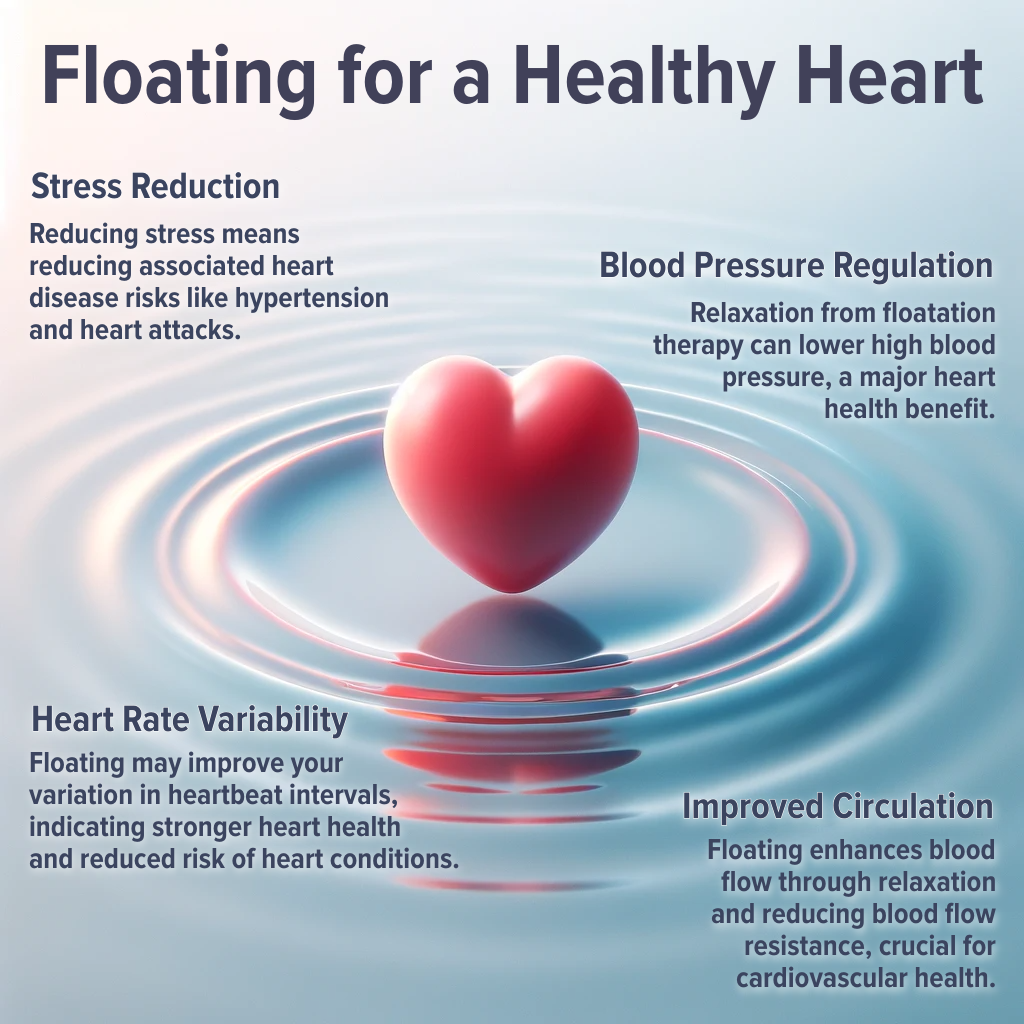 A poster that says floating for a healthy heart