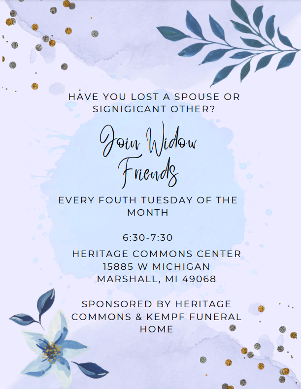 Kempf Funeral Home Grief Flyer