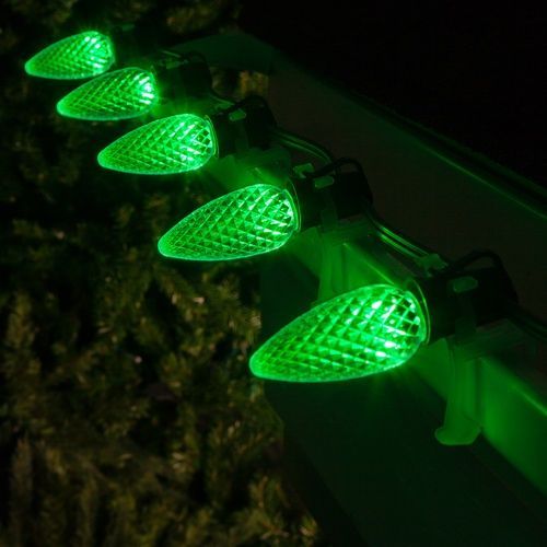 green christmas lights