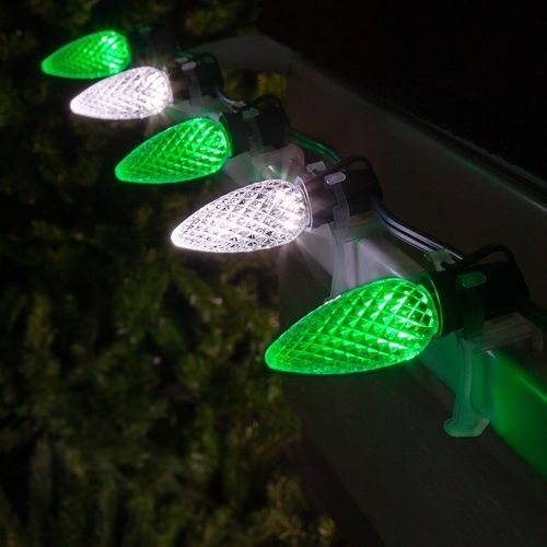 green and white christmas lights