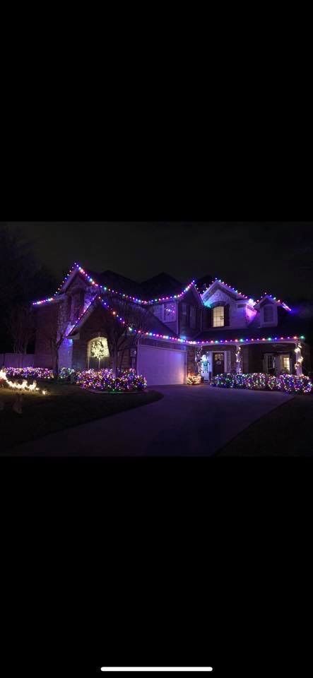 purple and white christmas lights