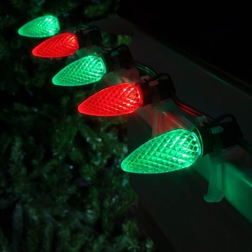 red and green christmas lights