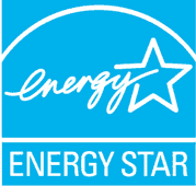 An energy star logo with a white star on a blue background.