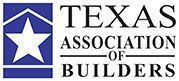 The logo for the texas association of builders is a blue square with a white star on it.