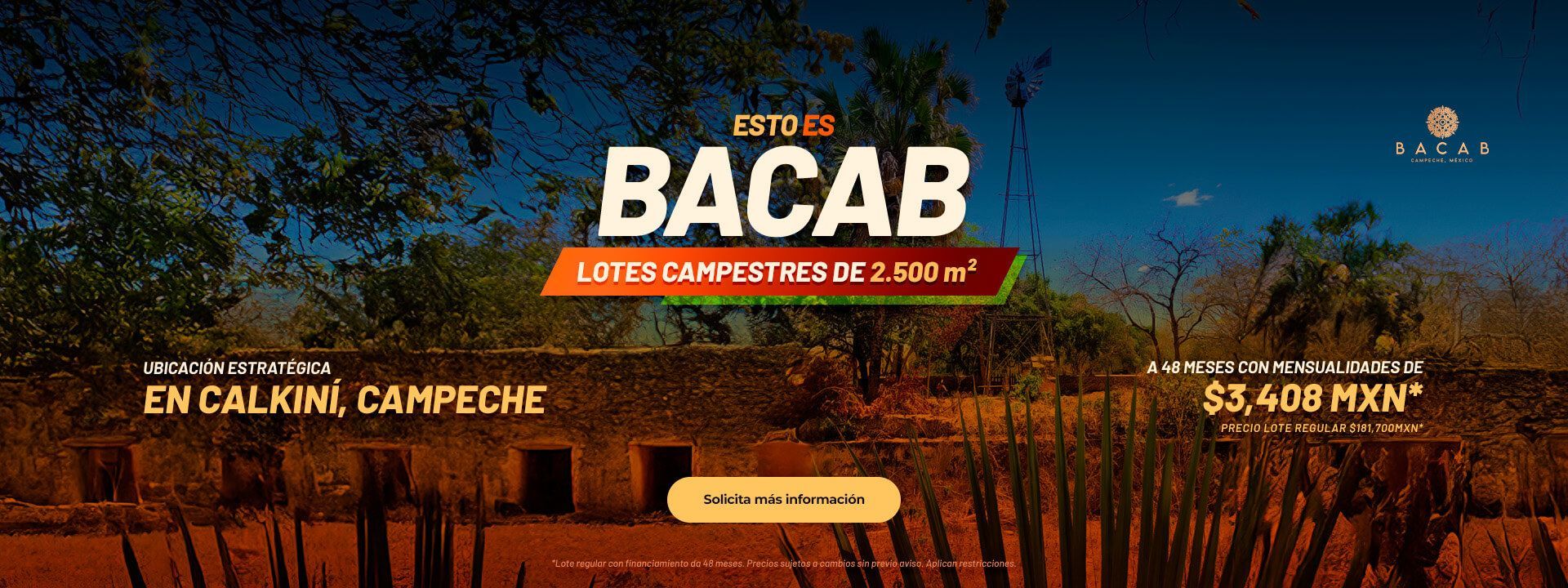 BACAB desarrollo campestre en Calkiní Campeche, México