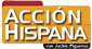A yellow sign that says accion hispana on it